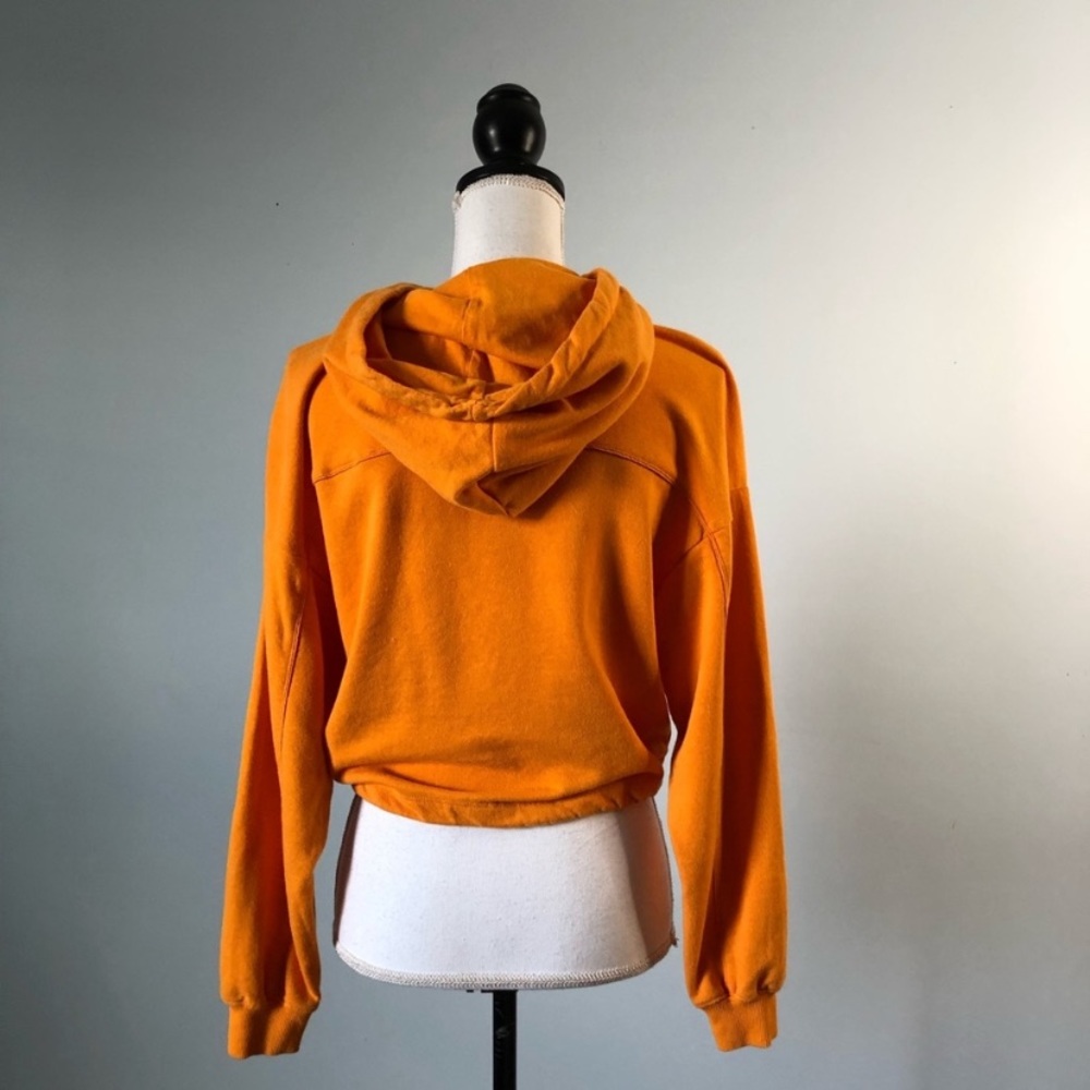 GARAGE | Orange Hooded Cropped Sweatshirt
